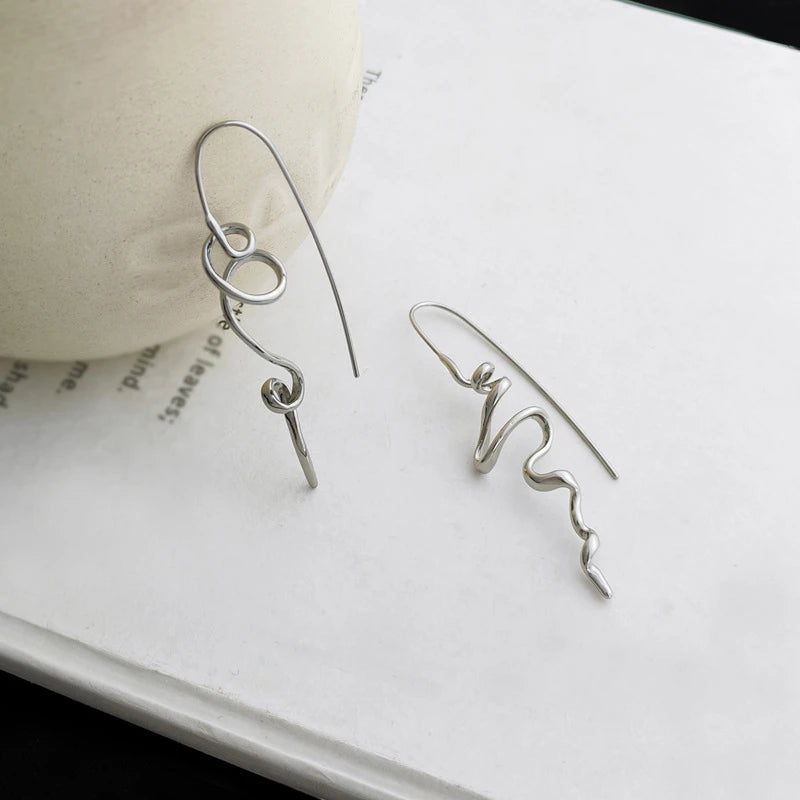 Sculpted Retro Statement Earrings – 3D Design