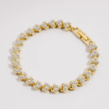 Roman Heart Crystal Chain Bracelet – Lovers' Edition