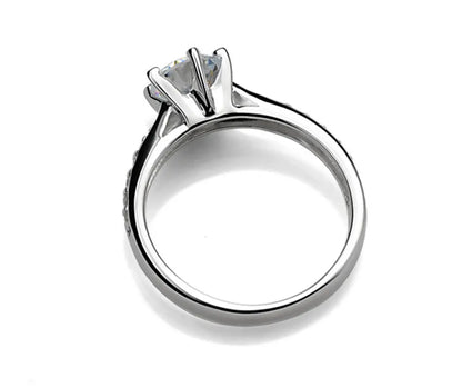 Sterling Six-Claw Solitaire Ring
