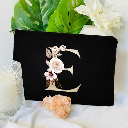 Floral Canvas Cosmetic Bag – Travel Makeup & Toiletry Pouch