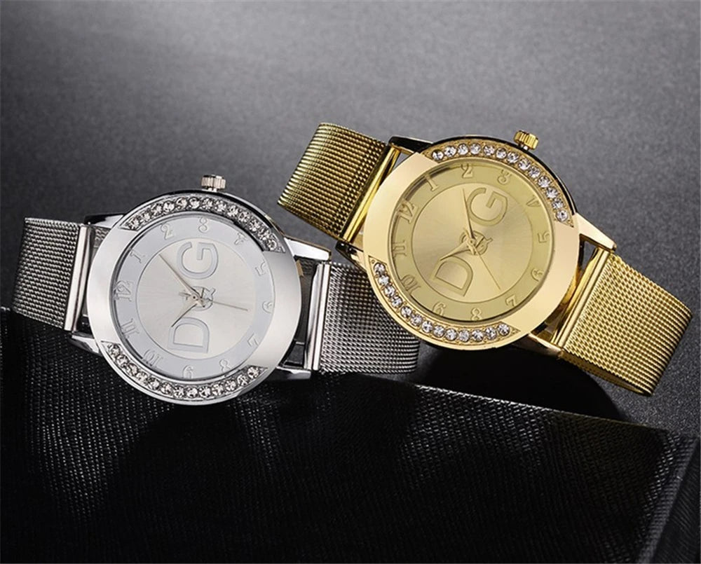 The Dolce Vida Diamond Accent Gold Mesh Women's Watch