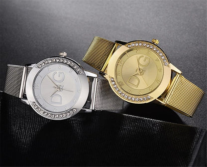 The Dolce Vida Diamond Accent Gold Mesh Women's Watch