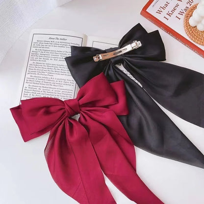 Ladies Elegant Bowknot Barrette Hair Ribbon