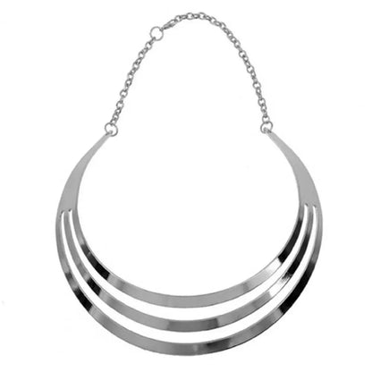 Bold Alloy Layered Necklace