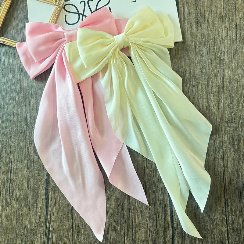 Ladies Elegant Bowknot Barrette Hair Ribbon
