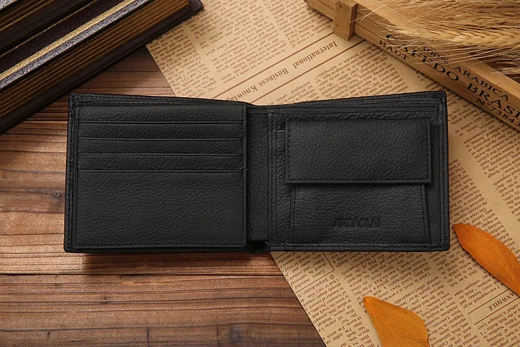 Premium Genuine Leather Men's Wallet – Compact Cowhide Bifold