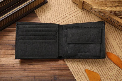 Premium Genuine Leather Men's Wallet – Compact Cowhide Bifold