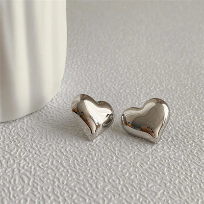 Lats Gold or Silver Heart Stud Earrings