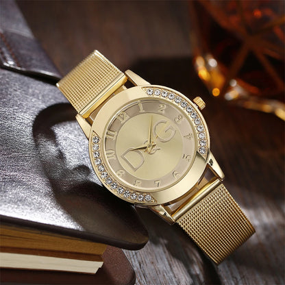 The Dolce Vida Diamond Accent Gold Mesh Women's Watch