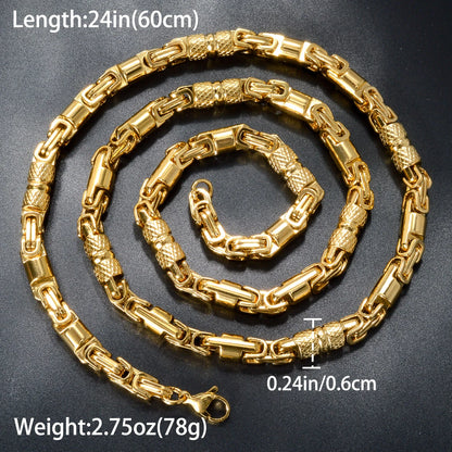 Couples Byzantine Chain Necklaces – His & Hers Stainless Steel Statement Jewelry