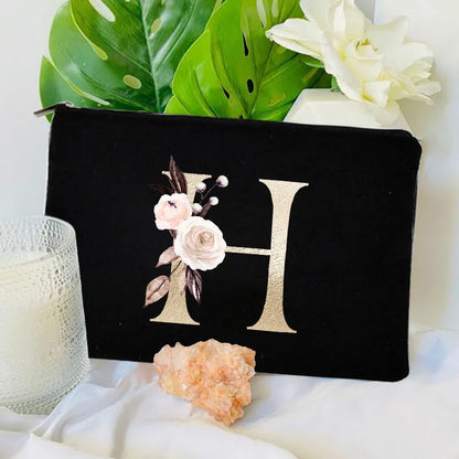 Floral Canvas Cosmetic Bag – Travel Makeup & Toiletry Pouch