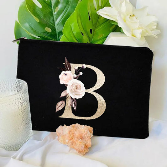 Floral Canvas Cosmetic Bag – Travel Makeup & Toiletry Pouch