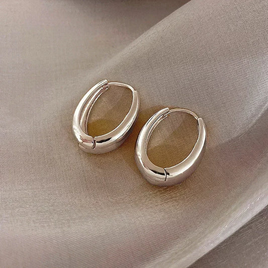 Classic Metal Hoop Earrings – Gold & Silver Finish