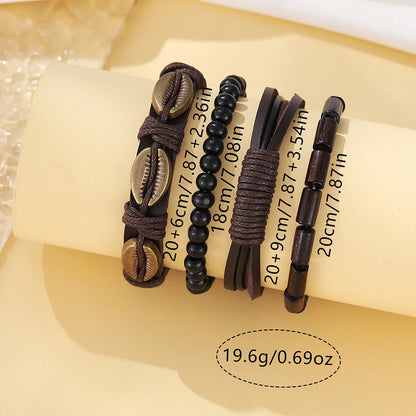Men’s Retro Leather Watch Set – 5PCS