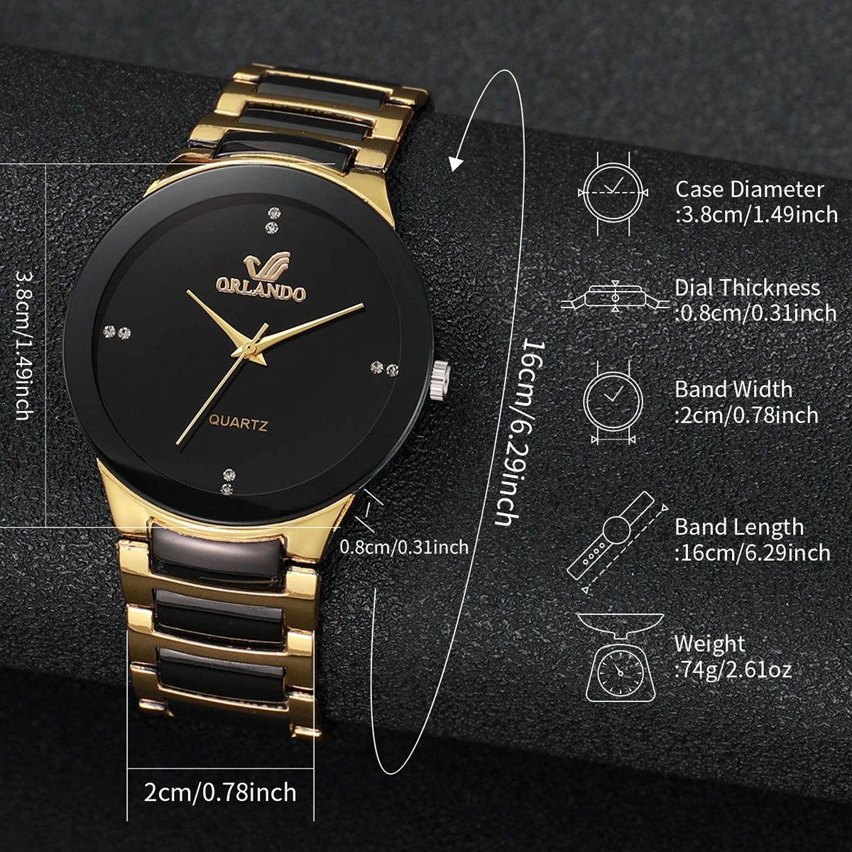 Elegant Couple’s Stainless Steel Watch Set – Fashion Quartz Collection