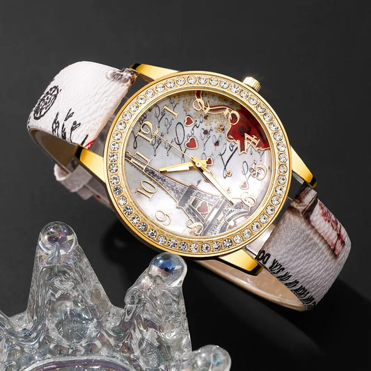 Women's 5PCS Retro Quartz Watch & Beaded Bracelet Set