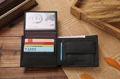 Premium Genuine Leather Men's Wallet – Compact Cowhide Bifold