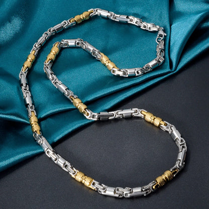 Couples Byzantine Chain Necklaces – His & Hers Stainless Steel Statement Jewelry