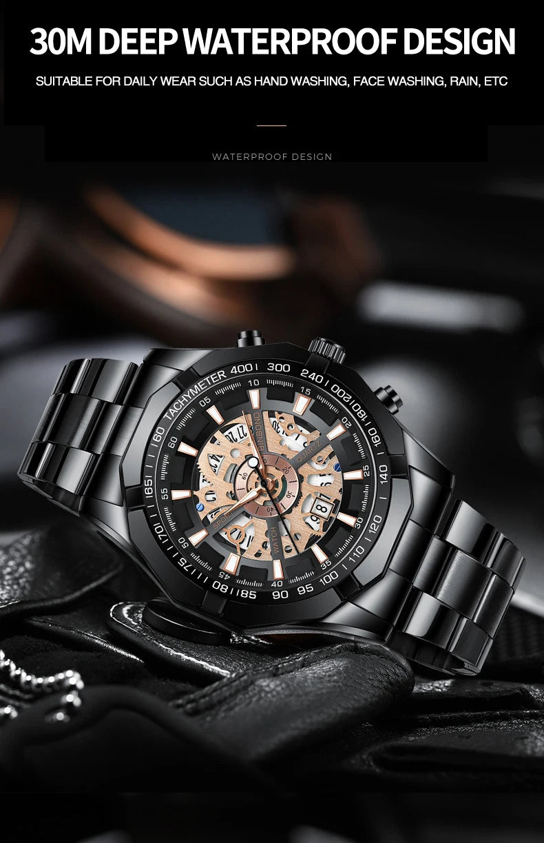 BINBOND Men’s Luxury Quartz Watch with Calendar