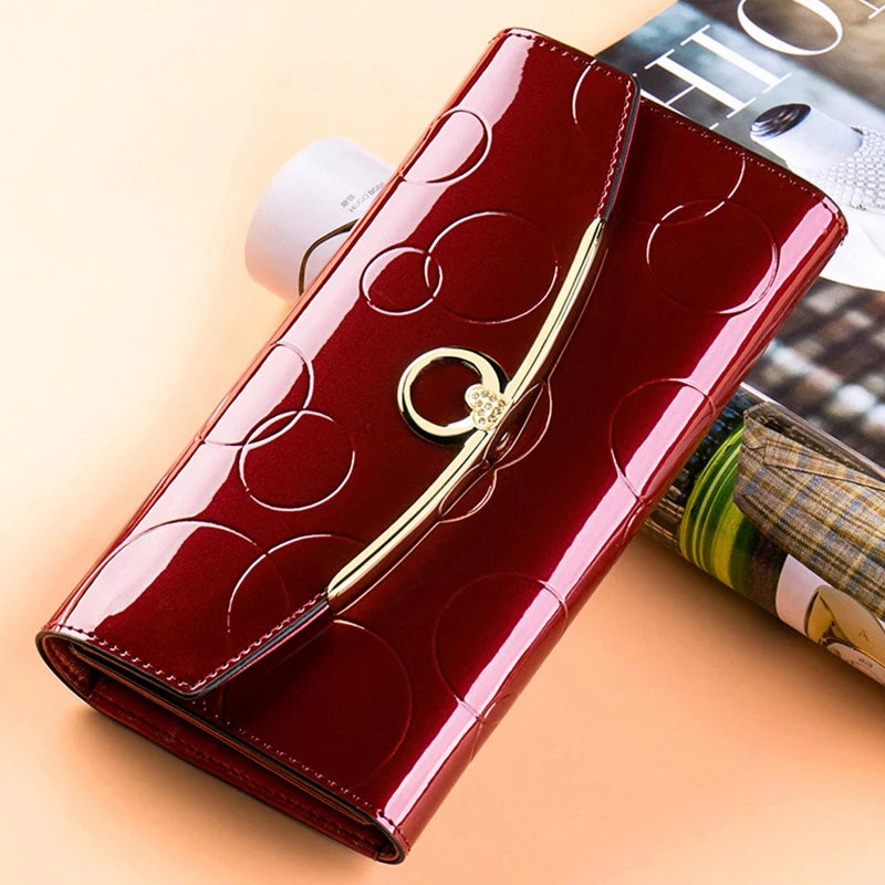 Luxury Leather Long Wallet – RFID Secure with Phone and Card Pockets