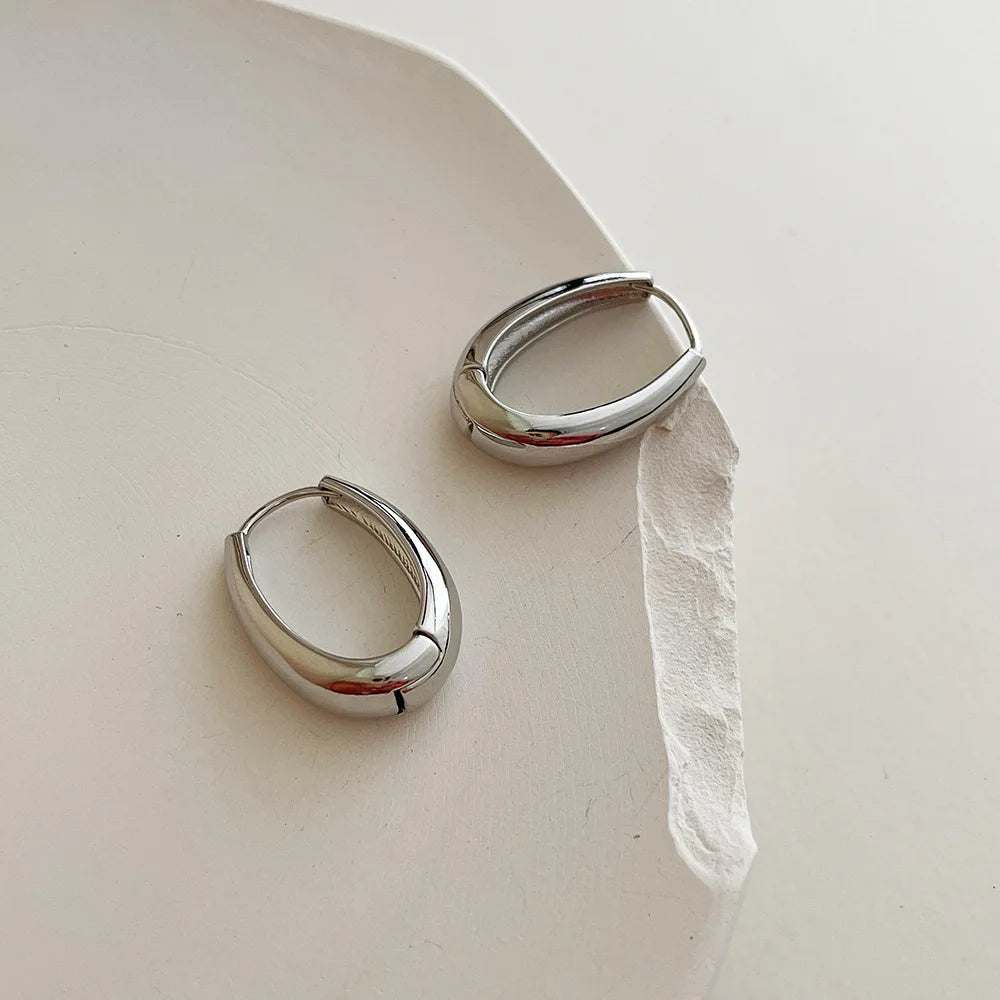 Classic Metal Hoop Earrings – Gold & Silver Finish