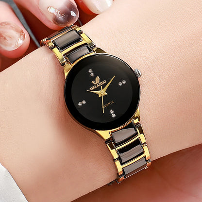 Elegant Couple’s Stainless Steel Watch Set – Fashion Quartz Collection