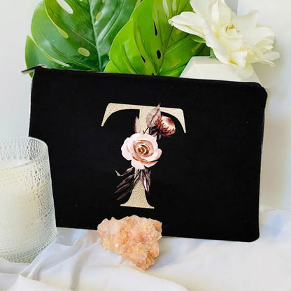 Floral Canvas Cosmetic Bag – Travel Makeup & Toiletry Pouch