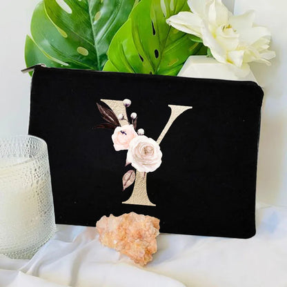 Floral Canvas Cosmetic Bag – Travel Makeup & Toiletry Pouch