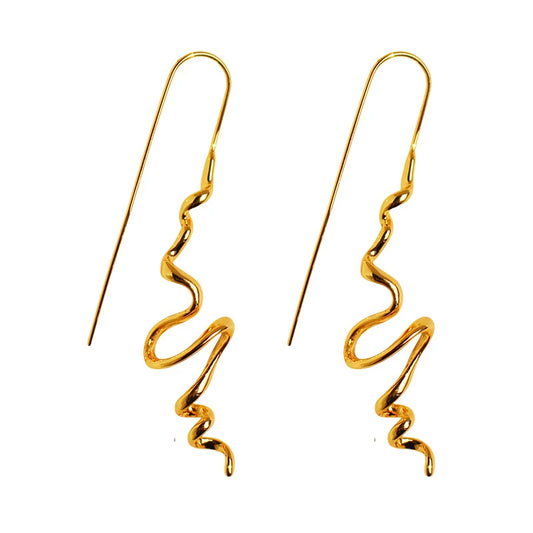 Sculpted Retro Statement Earrings – 3D Design
