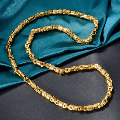 Couples Byzantine Chain Necklaces – His & Hers Stainless Steel Statement Jewelry