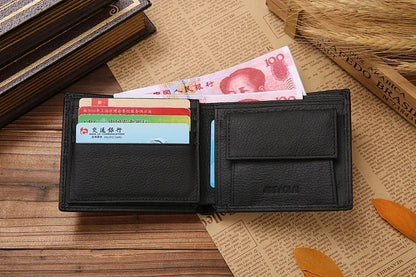 Premium Genuine Leather Men's Wallet – Compact Cowhide Bifold