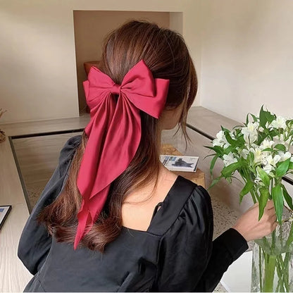 Ladies Elegant Bowknot Barrette Hair Ribbon