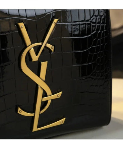 St Laurell Crocodile-Texture Luxury Tote Shoulder Bag