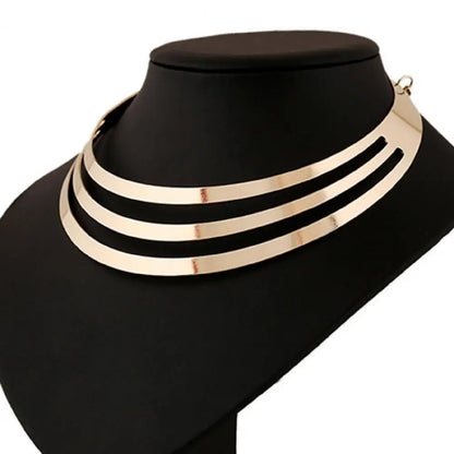Bold Alloy Layered Necklace