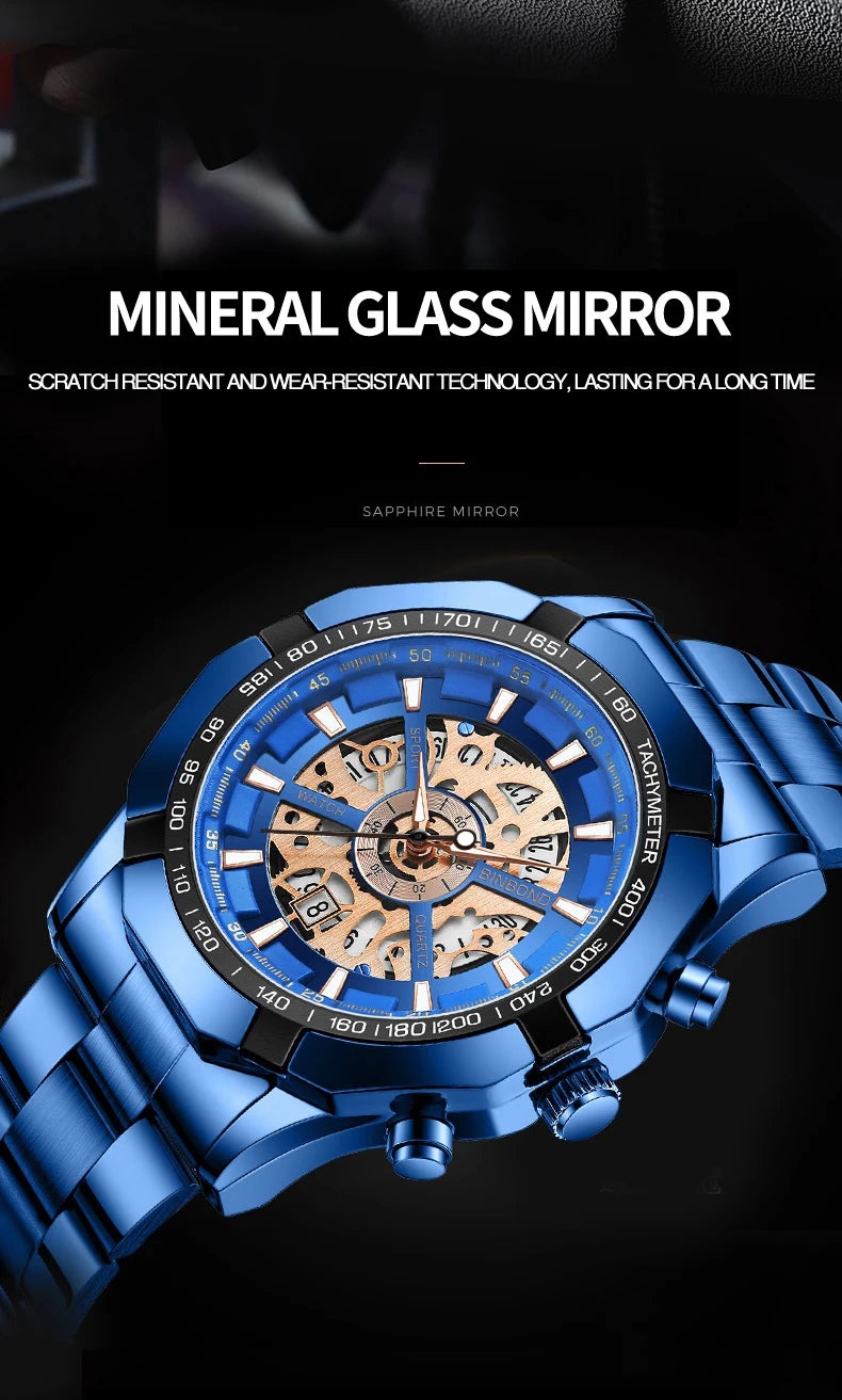 BINBOND Men’s Luxury Quartz Watch with Calendar