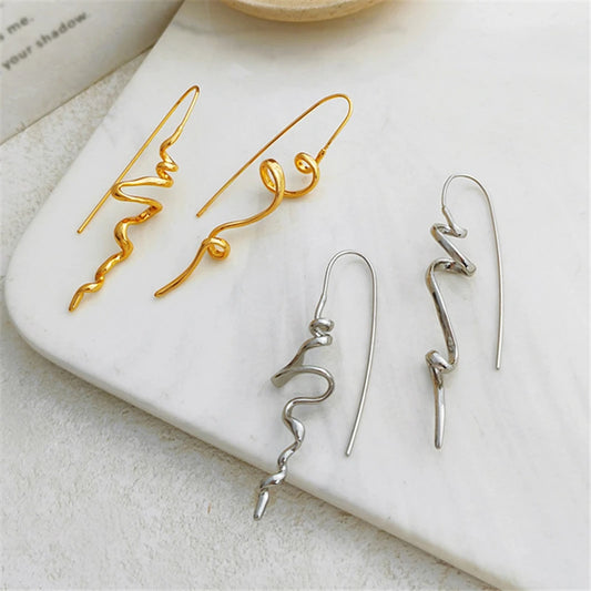 Sculpted Retro Statement Earrings – 3D Design