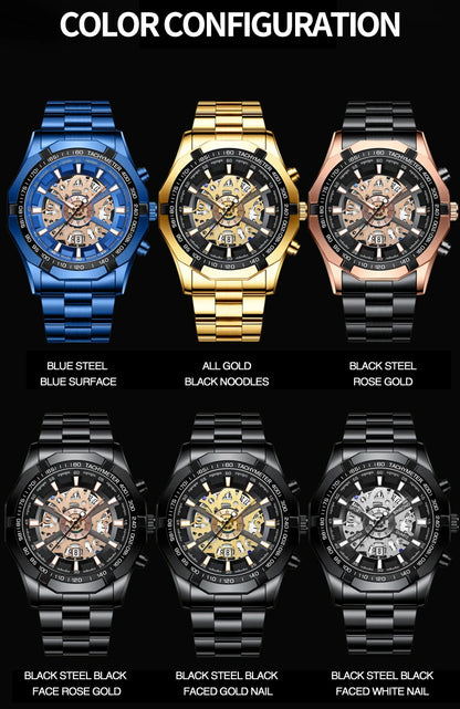 BINBOND Men’s Luxury Quartz Watch with Calendar