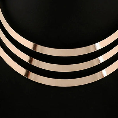 Bold Alloy Layered Necklace