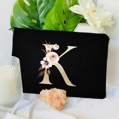 Floral Canvas Cosmetic Bag – Travel Makeup & Toiletry Pouch
