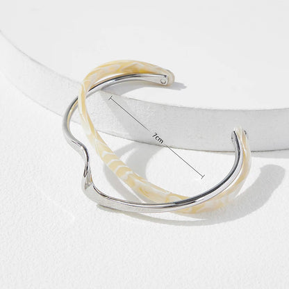 Geometric White Shell Cuff Bracelet