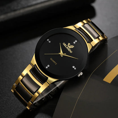 Luxury Stainless Steel Quartz Watch – Bold and Sleek. For Ladies and Men.