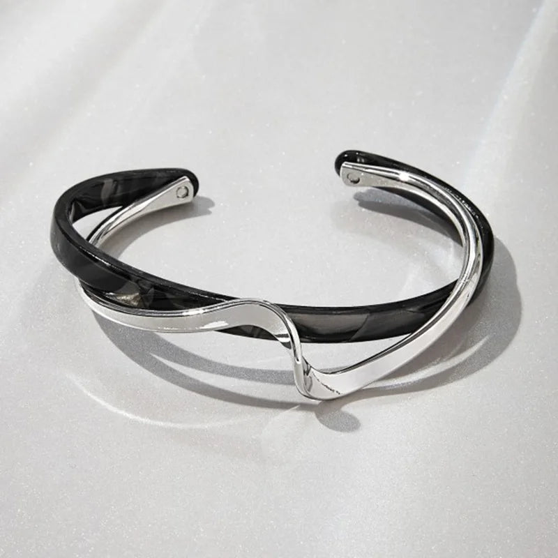 Geometric White Shell Cuff Bracelet