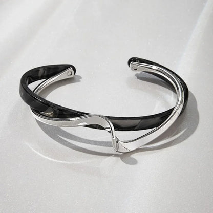 Geometric White Shell Cuff Bracelet