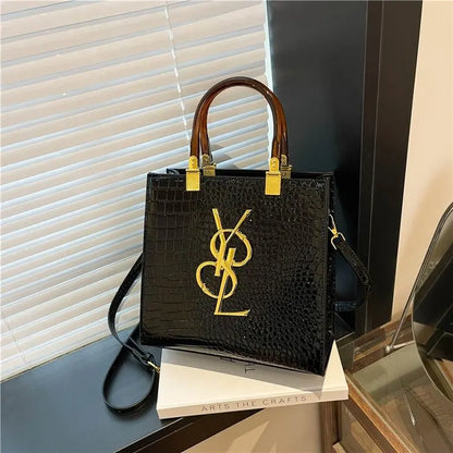 LIMITED TIME SALE - St Laurell 2025 Retro Crocodile-Pattern Foldable Square Bag