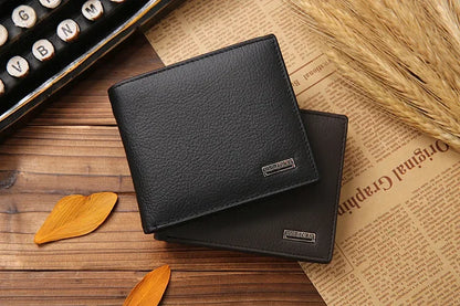 Premium Genuine Leather Men's Wallet – Compact Cowhide Bifold