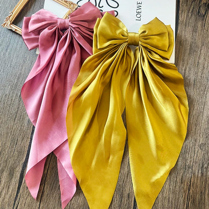 Ladies Elegant Bowknot Barrette Hair Ribbon