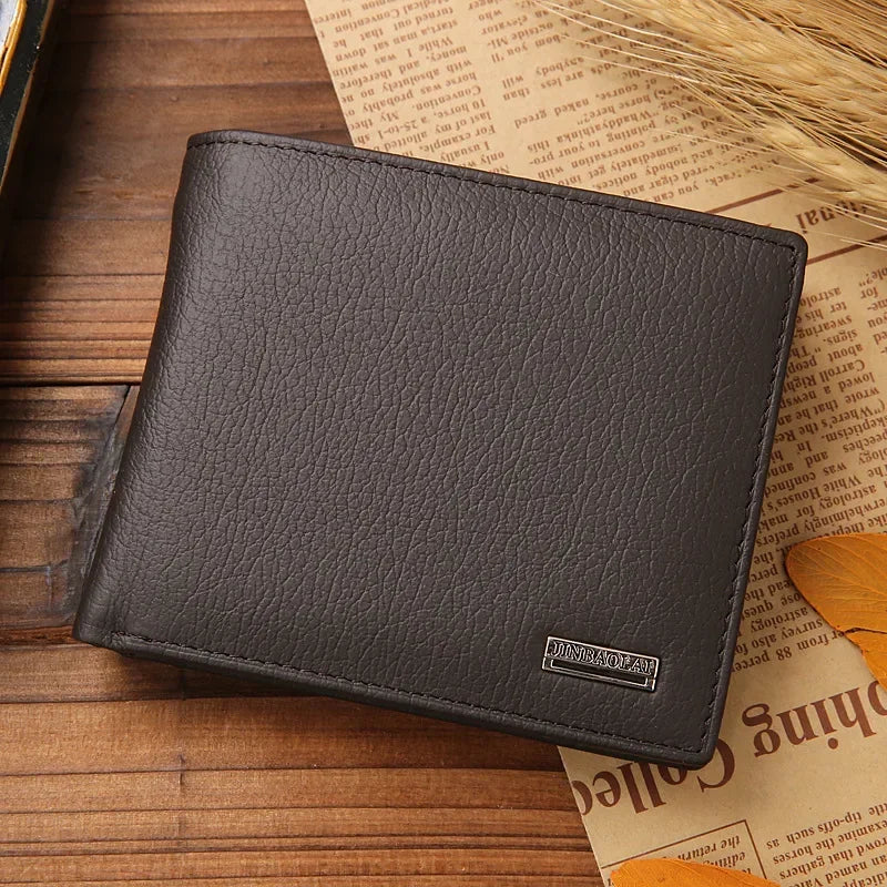 Premium Genuine Leather Men's Wallet – Compact Cowhide Bifold