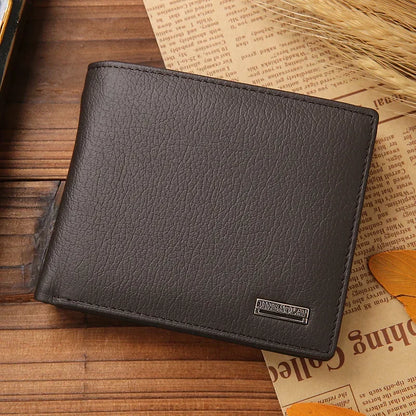 Premium Genuine Leather Men's Wallet – Compact Cowhide Bifold