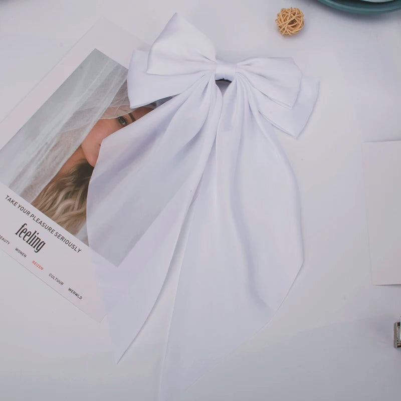 Ladies Elegant Bowknot Barrette Hair Ribbon