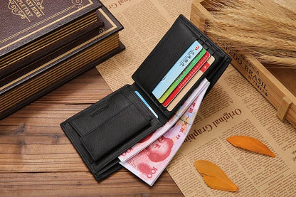 Premium Genuine Leather Men's Wallet – Compact Cowhide Bifold
